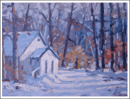 "Cottage Country Church"Oil: 10" x 12"