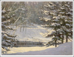 "Early Morning By The River" At Irondale February 2005 .Oil 16" x20"                